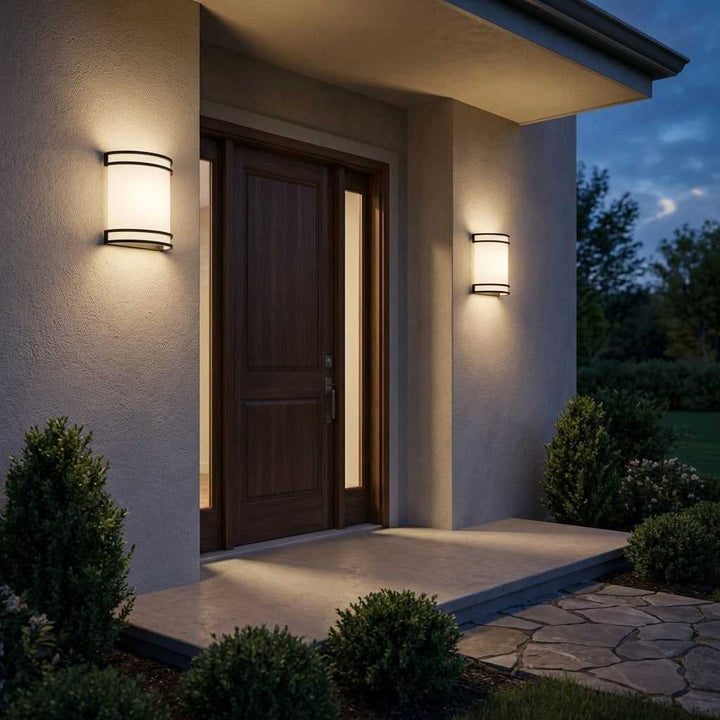 Ravel LED Outdoor Wall Lantern in Midnight Black Generation Lighting Canada