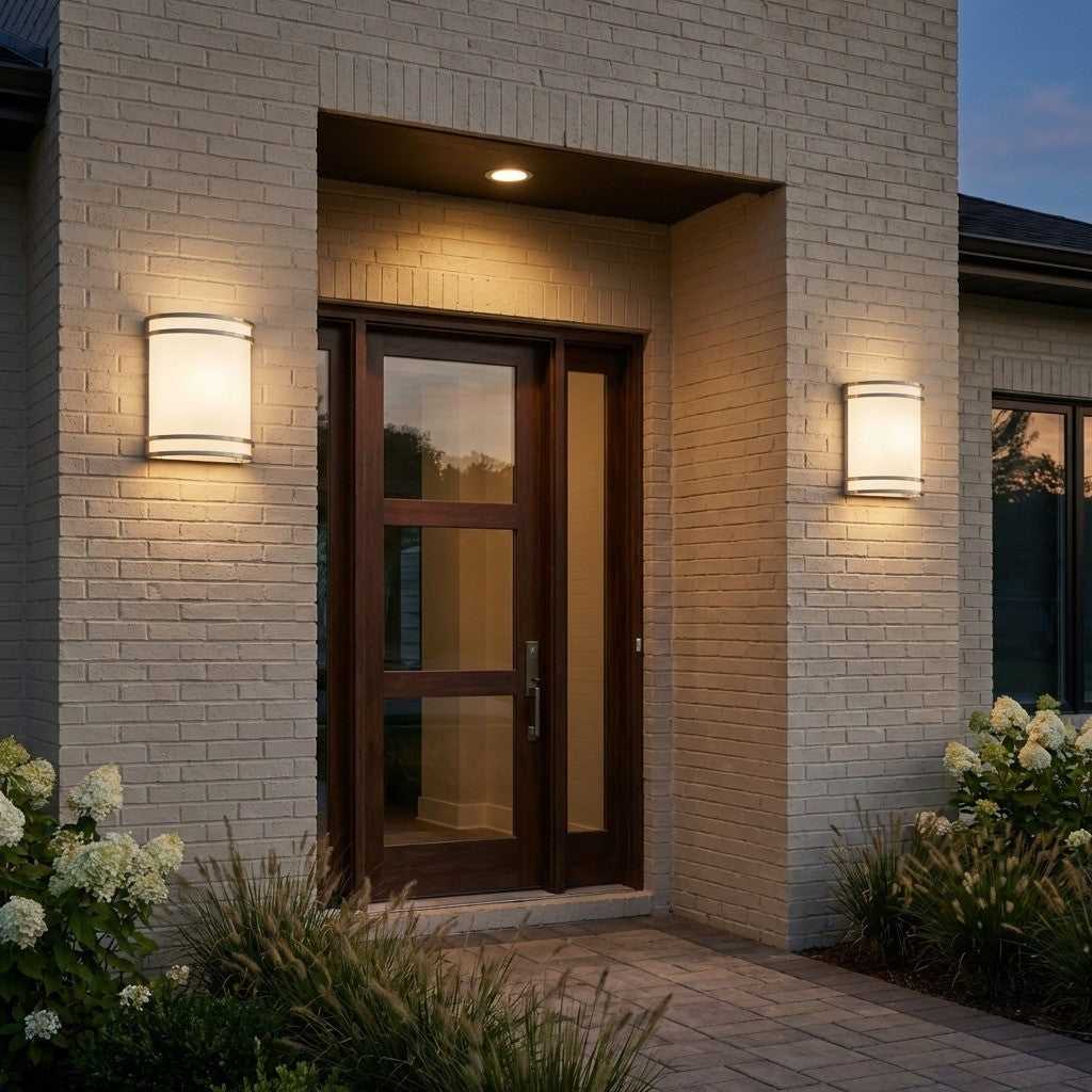 Ravel LED Outdoor Wall Lantern in Painted Brushed Steel Generation Lighting Canada