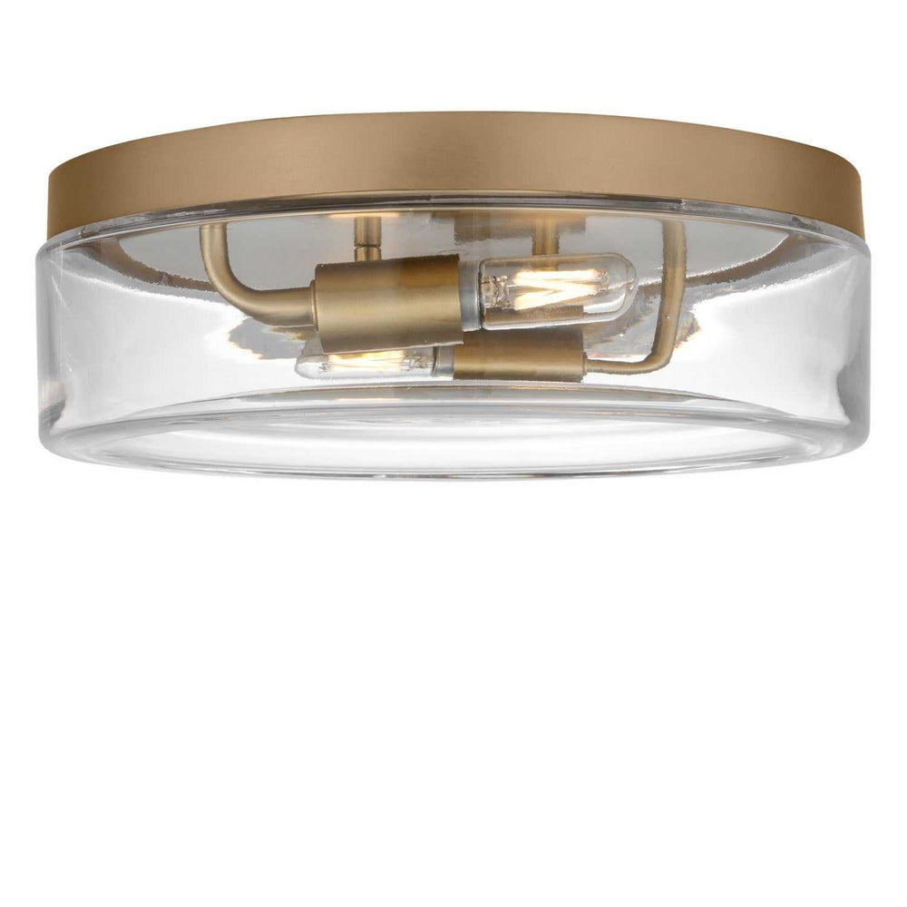 Rhett Two Light Flush Mount in Satin Brass Generation Lighting Canada