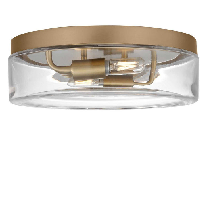 Rhett Two Light Flush Mount in Satin Brass Generation Lighting Canada