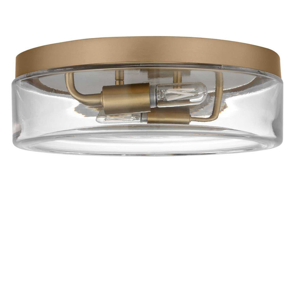 Rhett Two Light Flush Mount in Satin Brass Generation Lighting Canada
