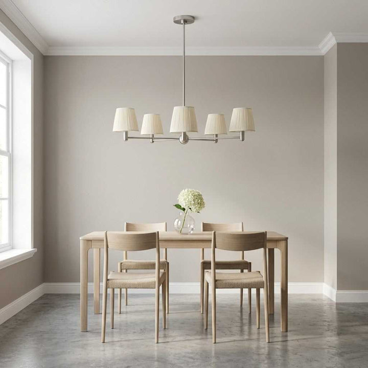 Vilera Five Light Chandelier in Brushed Nickel Generation Lighting Canada