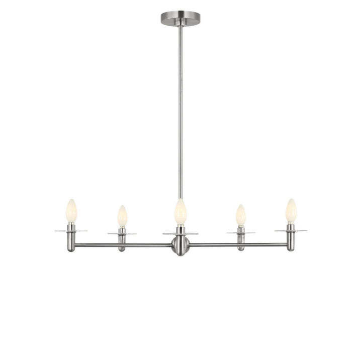 Vilera Five Light Chandelier in Brushed Nickel Generation Lighting Canada
