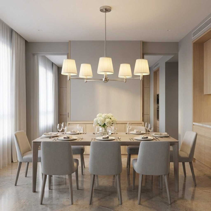 Vilera Five Light Chandelier in Brushed Nickel Generation Lighting Canada