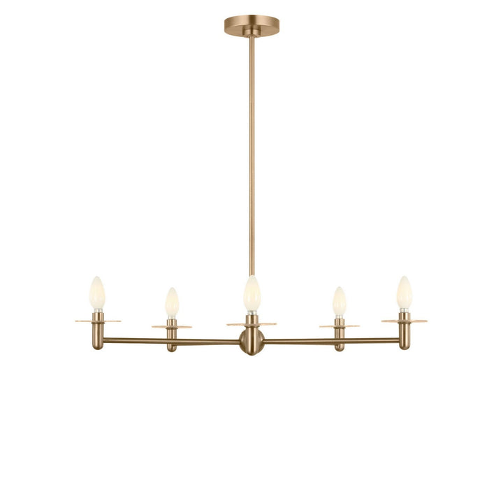 Vilera Five Light Chandelier in Satin Brass Generation Lighting Canada