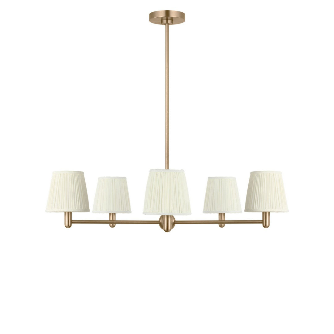 Vilera Five Light Chandelier in Satin Brass Generation Lighting Canada