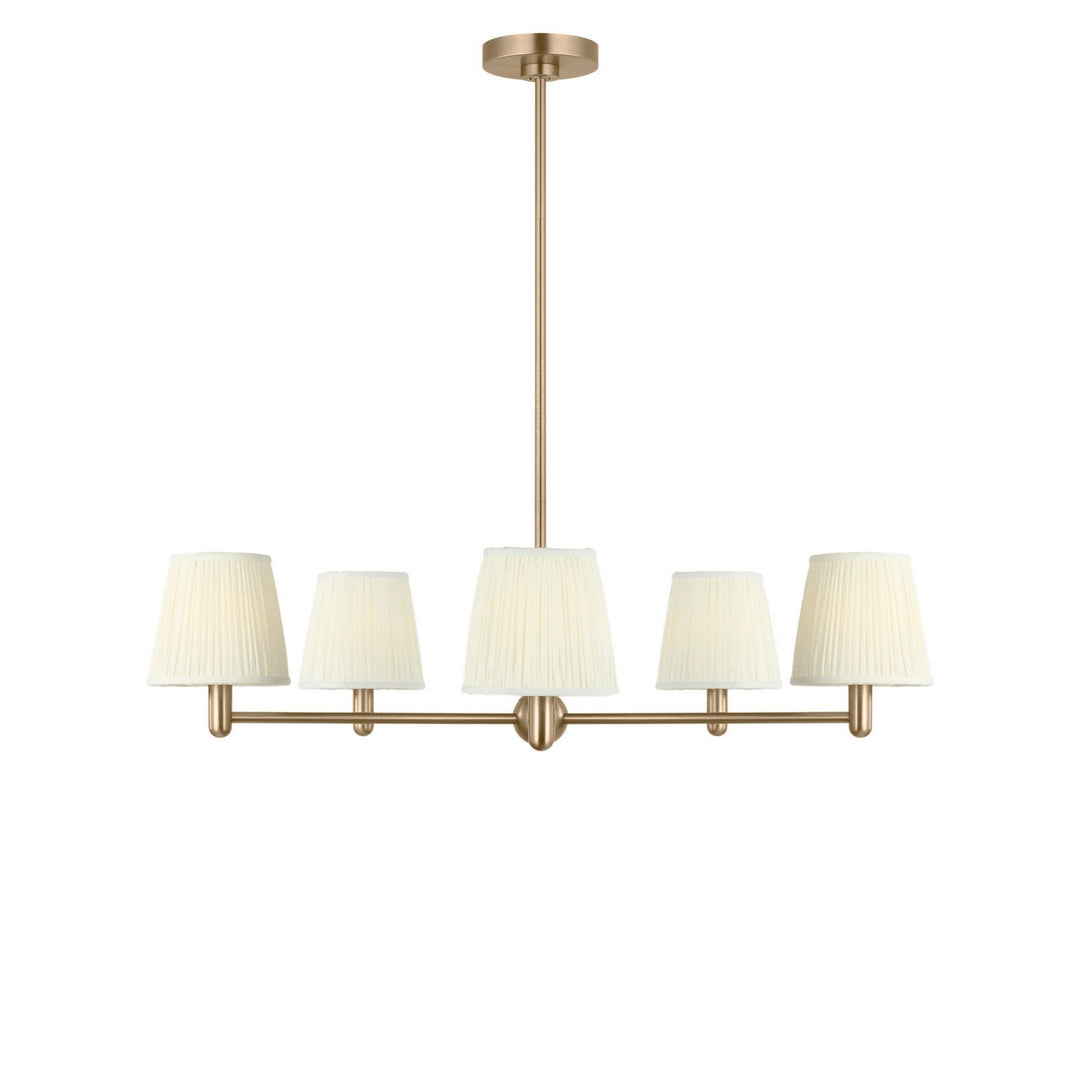 Vilera Five Light Chandelier in Satin Brass Generation Lighting Canada