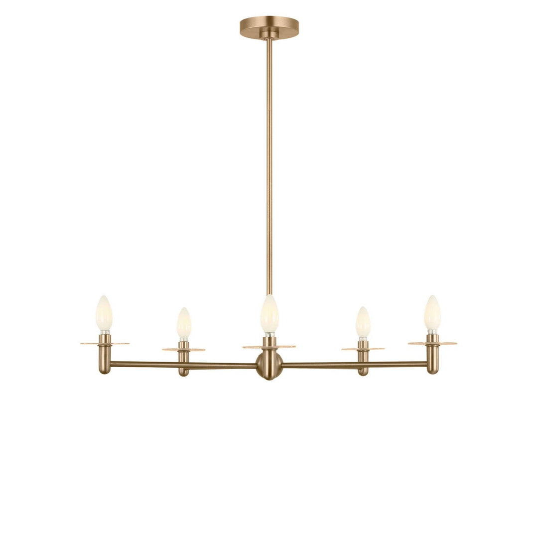 Vilera Five Light Chandelier in Satin Brass Generation Lighting Canada