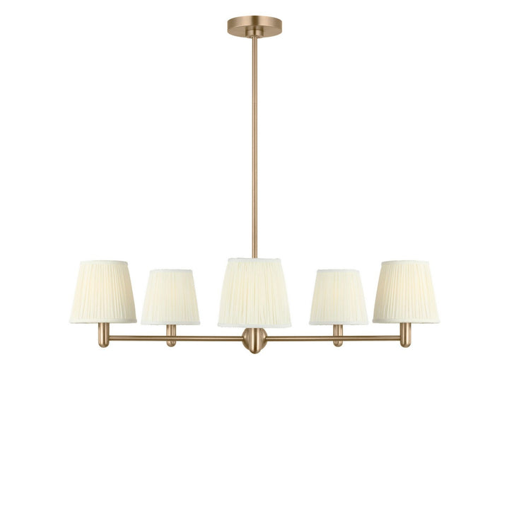 Vilera Five Light Chandelier in Satin Brass Generation Lighting Canada