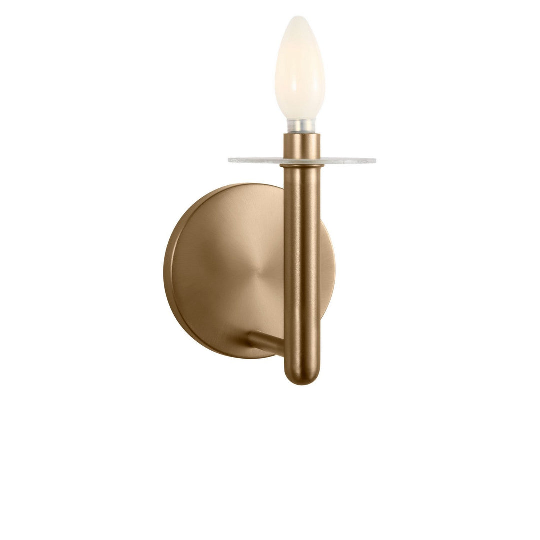 Vilera One Light Wall Sconce in Satin Brass Generation Lighting Canada