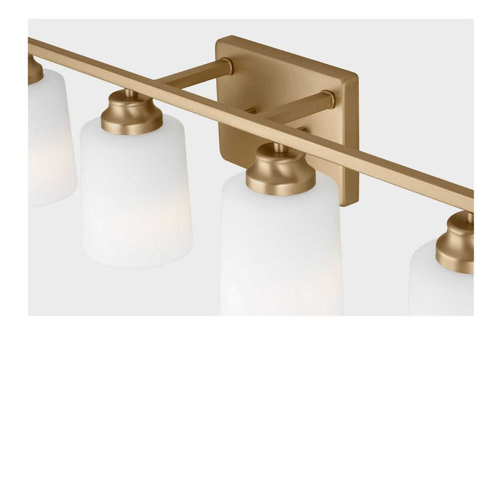 Vinton Four Light Bath in Satin Brass Generation Lighting Canada