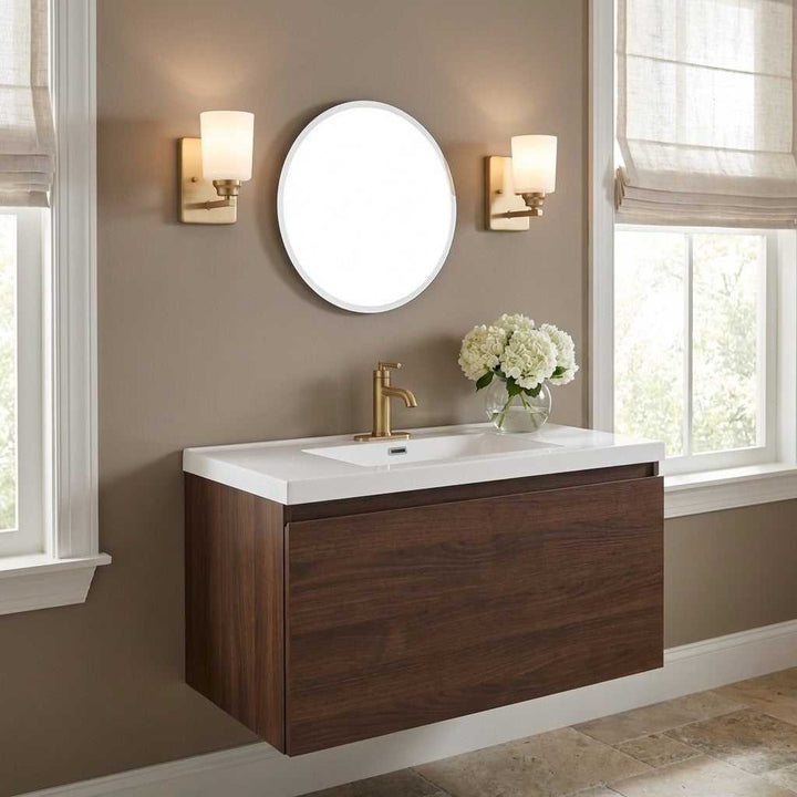 Vinton One Light Bath in Satin Brass Generation Lighting Canada