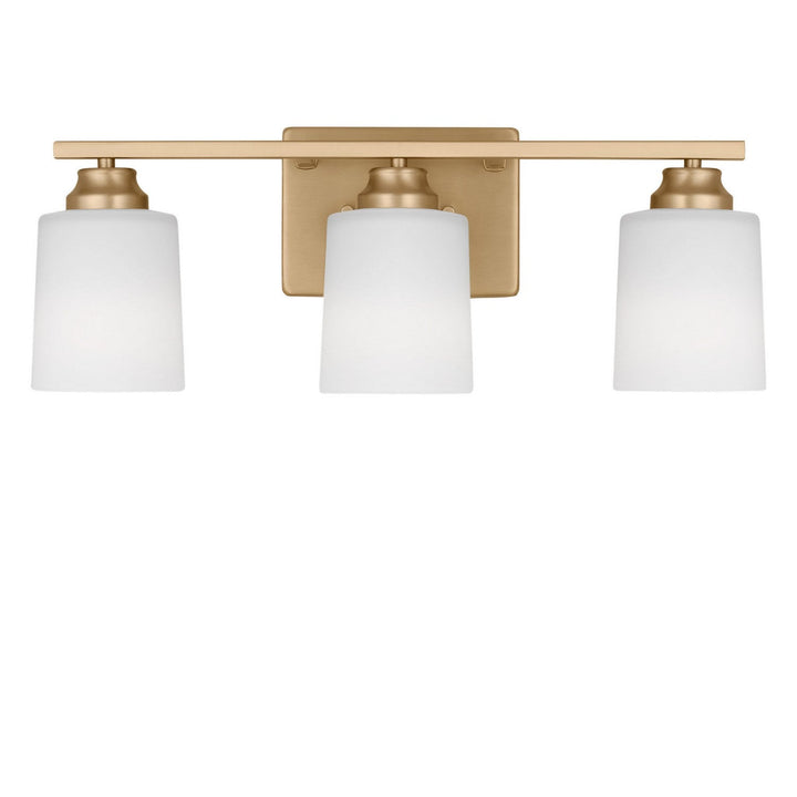 Vinton Three Light Bath in Satin Brass Generation Lighting Canada