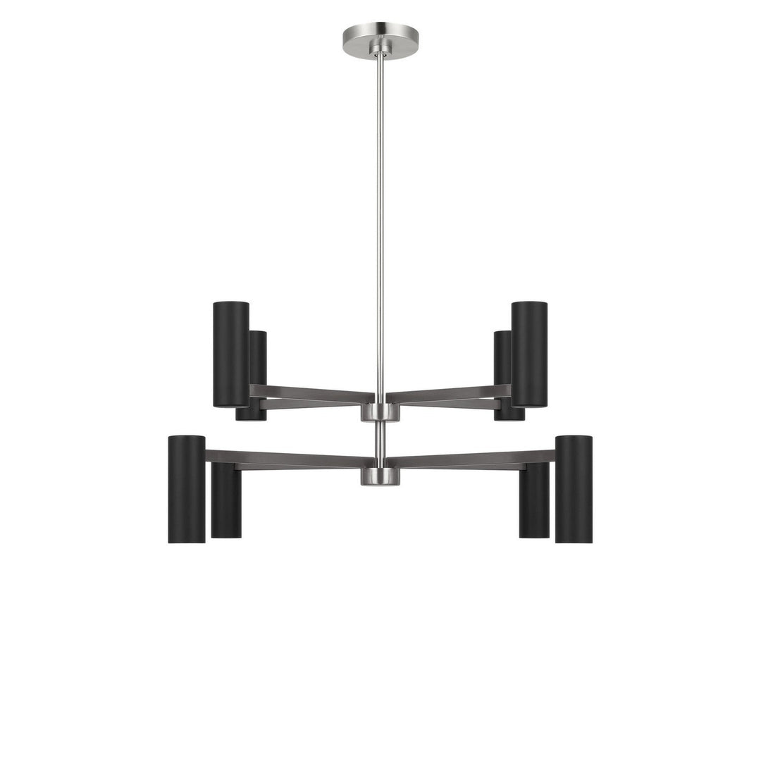 Zentro Eight Light Chandelier in Brushed Nickel Generation Lighting Canada