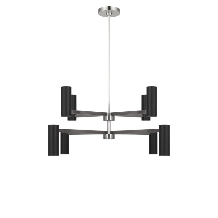 Zentro Eight Light Chandelier in Brushed Nickel Generation Lighting Canada