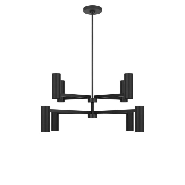 Zentro Eight Light Chandelier in Midnight Black Generation Lighting Canada