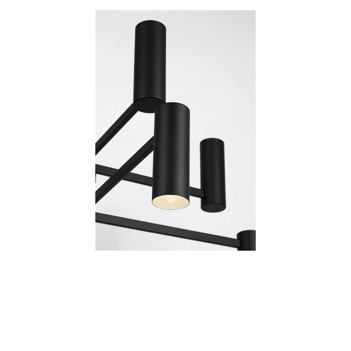 Zentro Eight Light Chandelier in Midnight Black Generation Lighting Canada