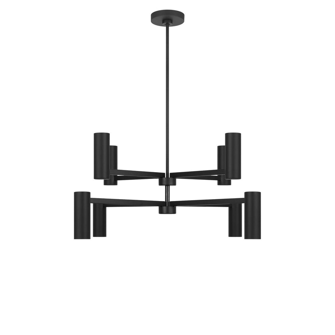 Zentro Eight Light Chandelier in Midnight Black Generation Lighting Canada