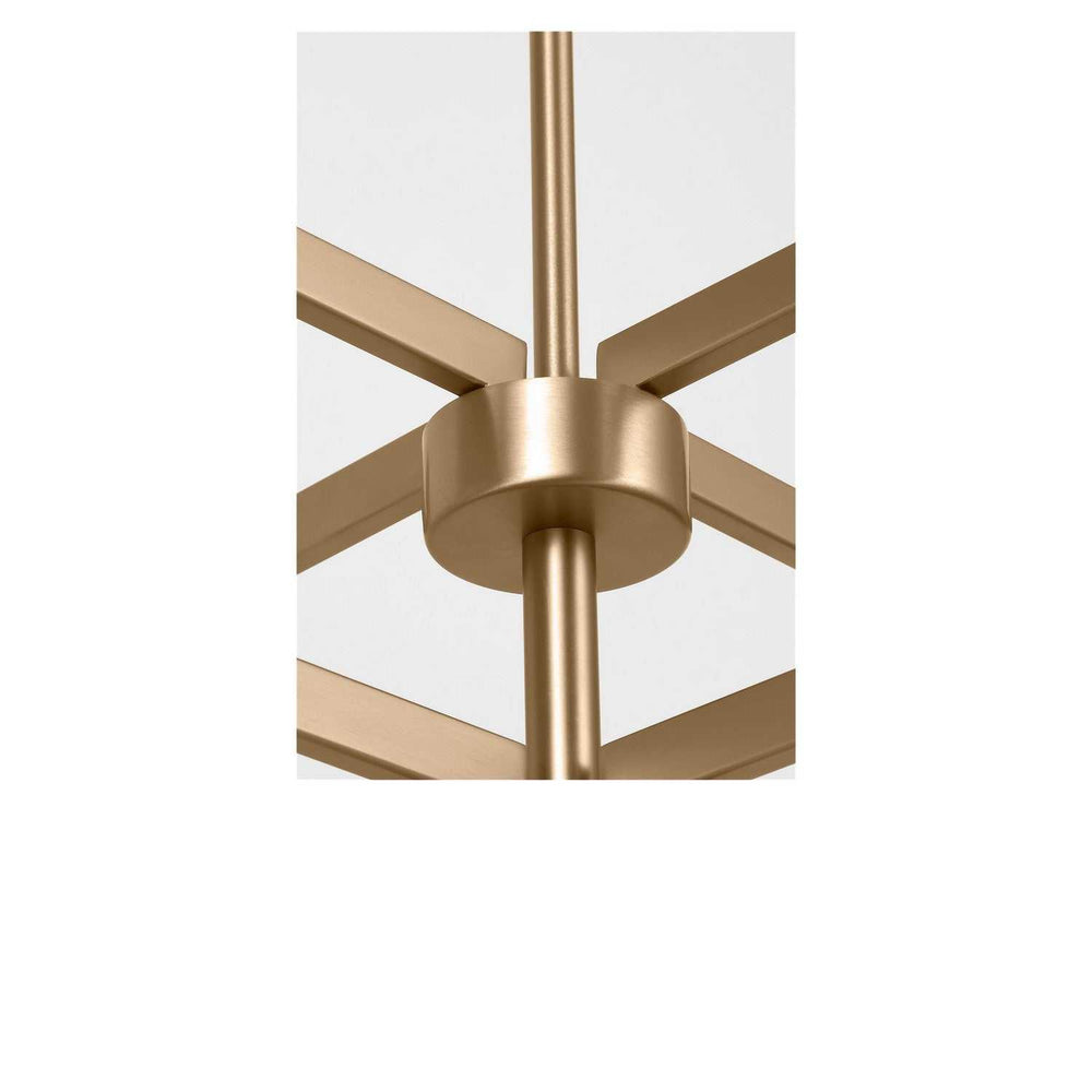 Zentro Eight Light Chandelier in Satin Brass Generation Lighting Canada
