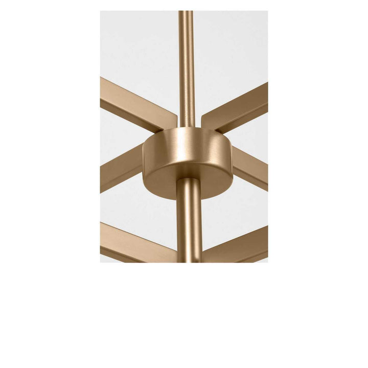 Zentro Eight Light Chandelier in Satin Brass Generation Lighting Canada