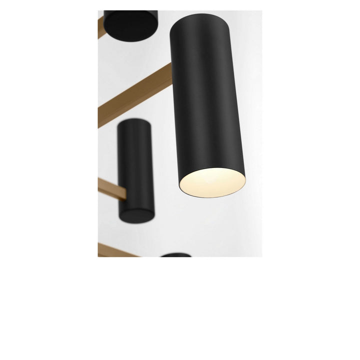 Zentro Eight Light Chandelier in Satin Brass Generation Lighting Canada