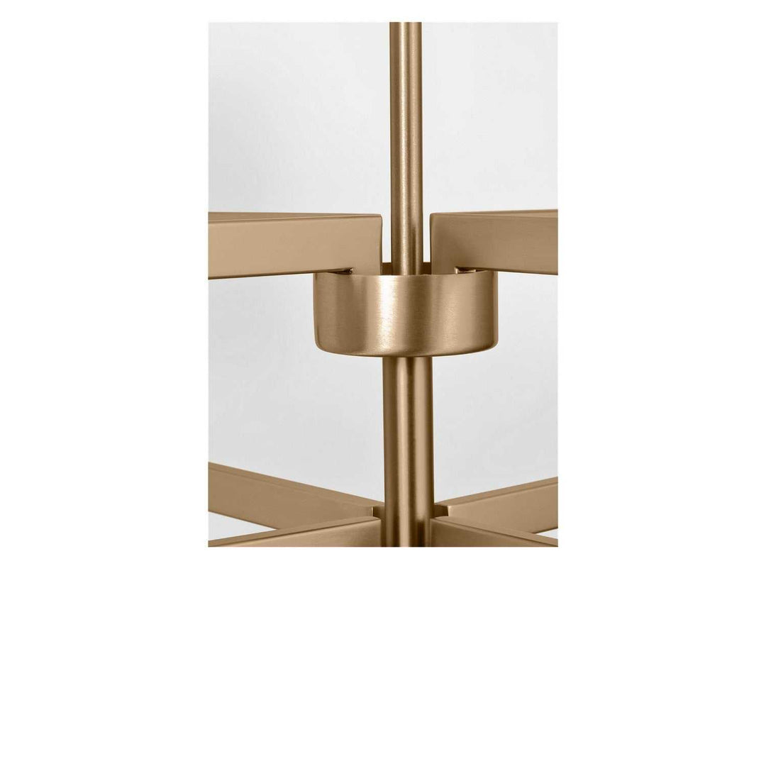Zentro Eight Light Chandelier in Satin Brass Generation Lighting Canada