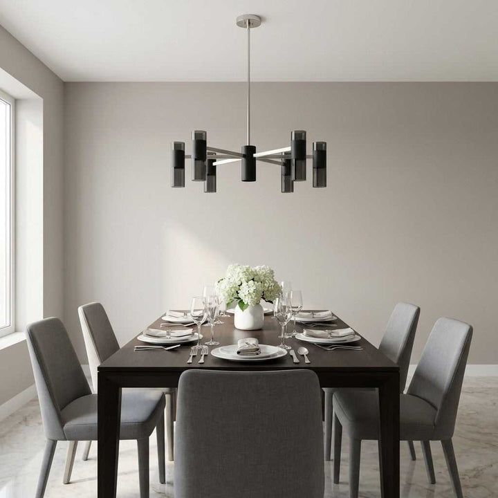 Zentro Five Light Chandelier in Brushed Nickel Generation Lighting Canada