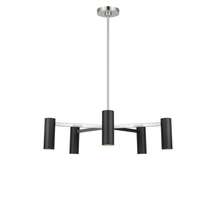 Zentro Five Light Chandelier in Brushed Nickel Generation Lighting Canada