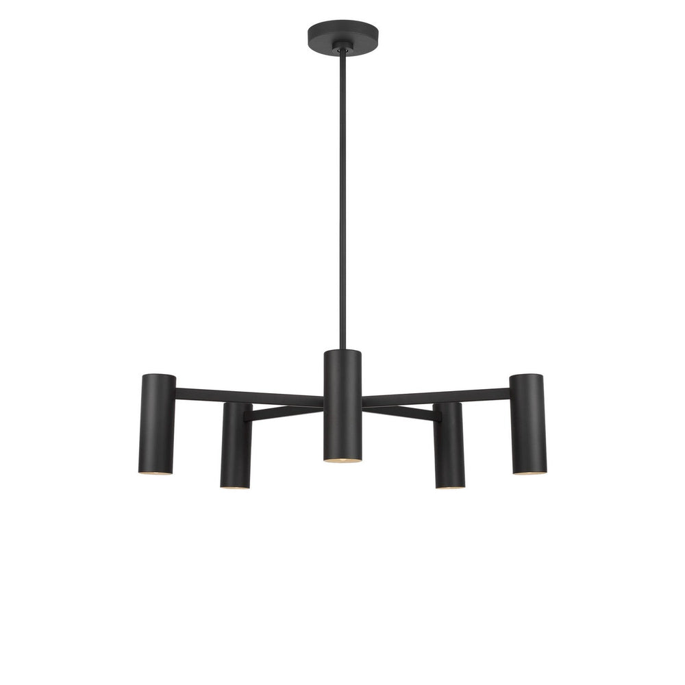 Zentro Five Light Chandelier in Midnight Black Generation Lighting Canada