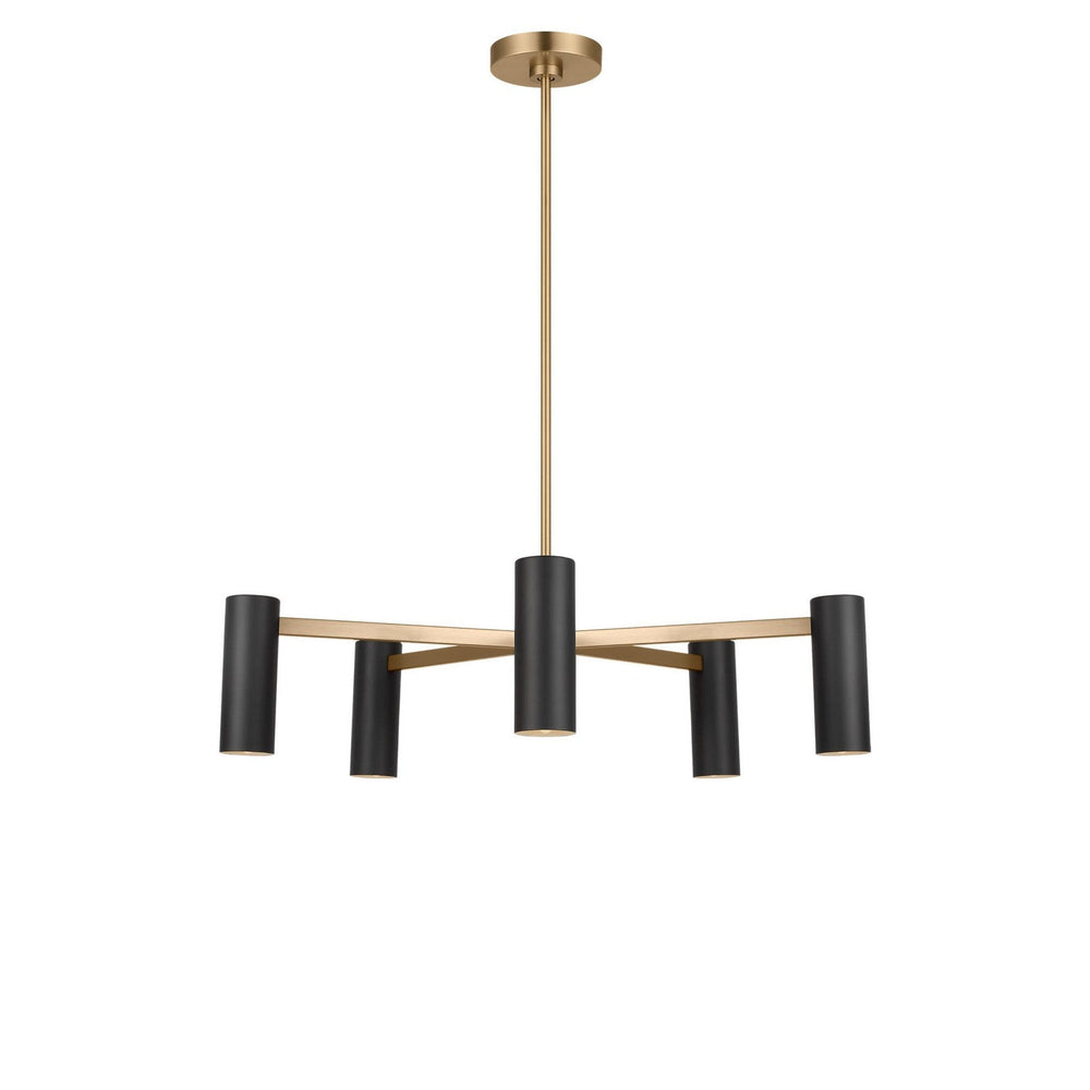 Zentro Five Light Chandelier in Satin Brass Generation Lighting Canada