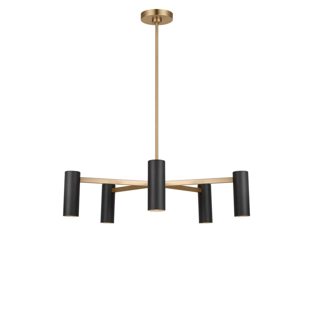 Zentro Five Light Chandelier in Satin Brass Generation Lighting Canada