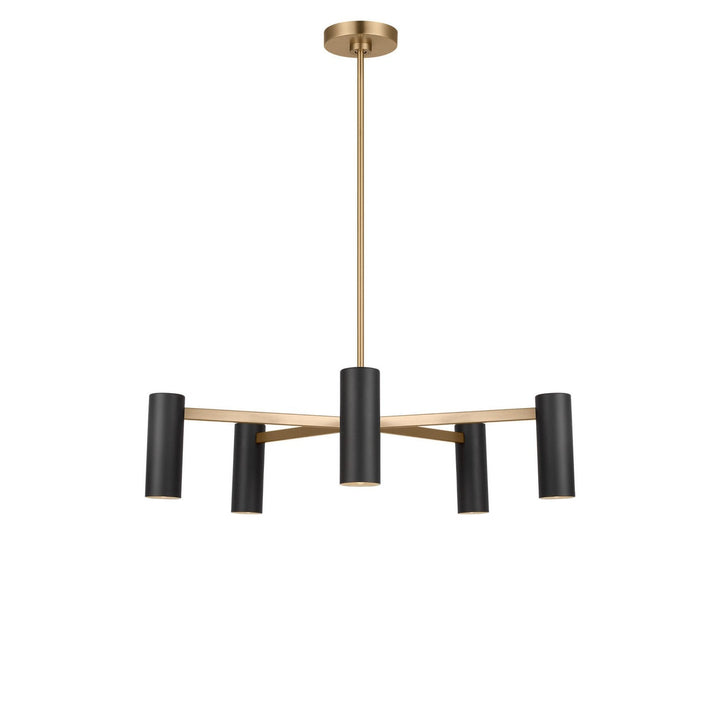 Zentro Five Light Chandelier in Satin Brass Generation Lighting Canada