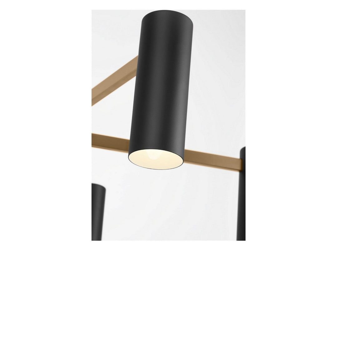 Zentro Five Light Chandelier in Satin Brass Generation Lighting Canada