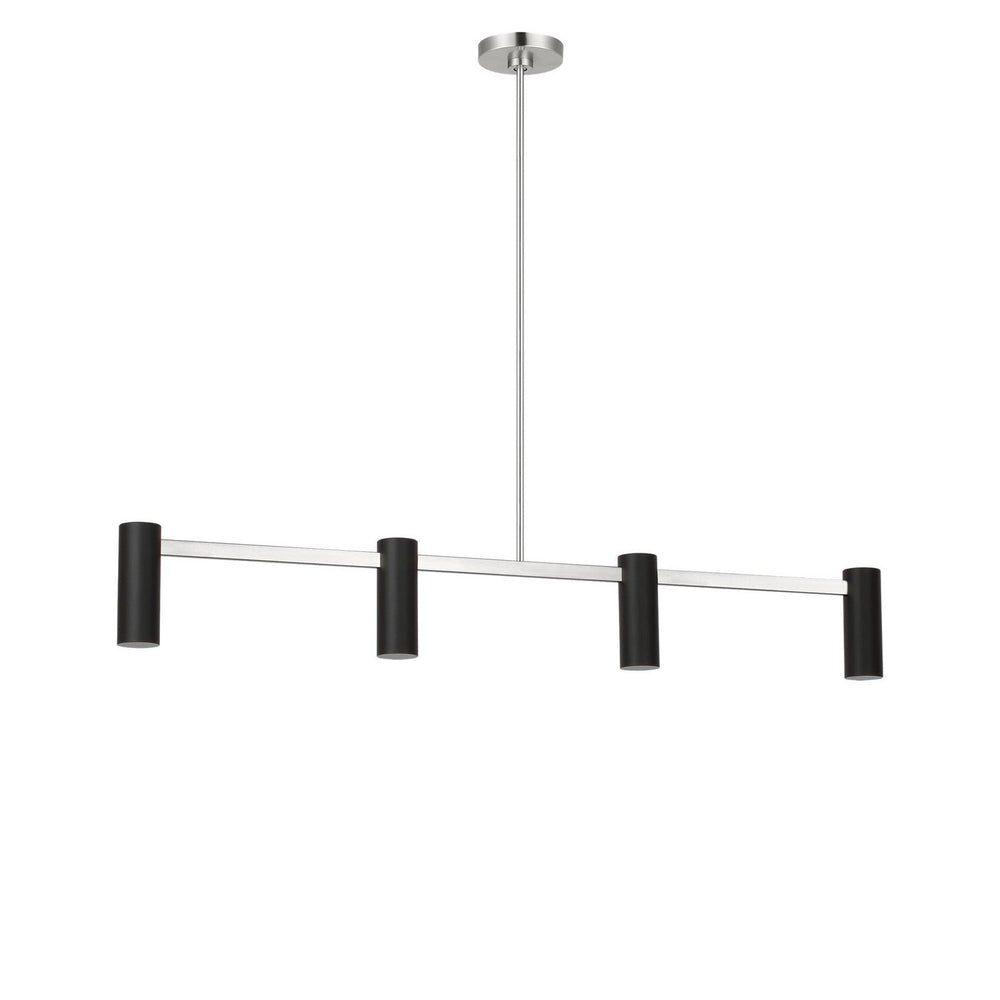 Zentro Four Light Linear Chandelier in Brushed Nickel Generation Lighting Canada