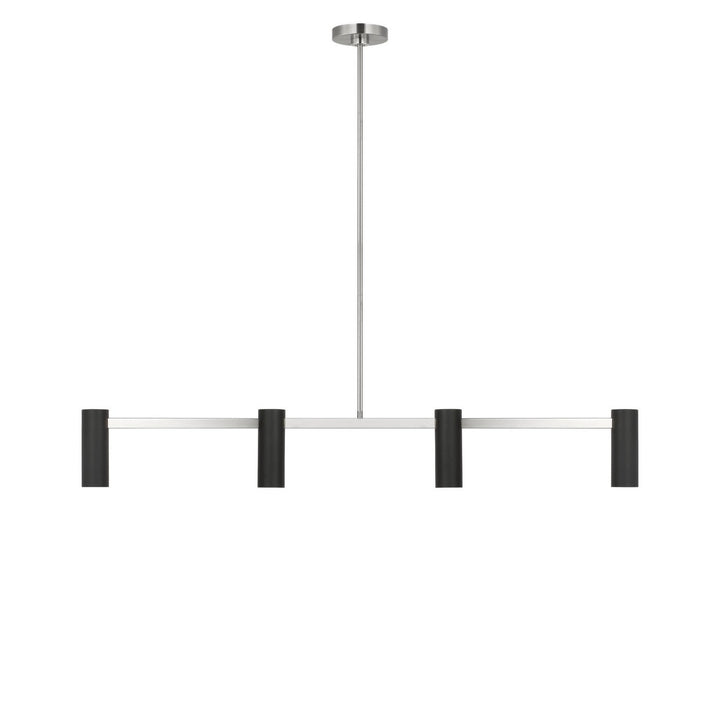 Zentro Four Light Linear Chandelier in Brushed Nickel Generation Lighting Canada