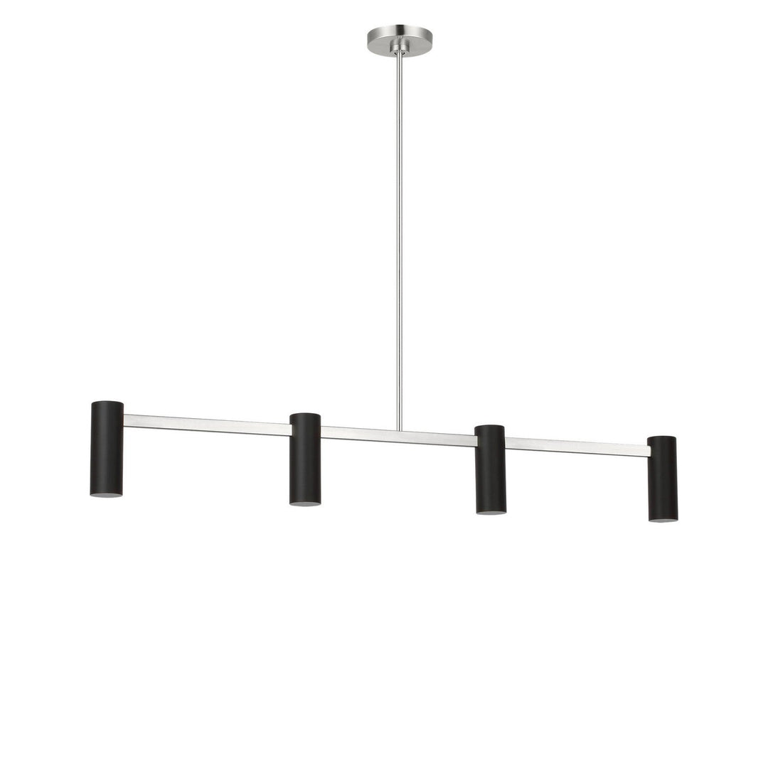 Zentro Four Light Linear Chandelier in Brushed Nickel Generation Lighting Canada