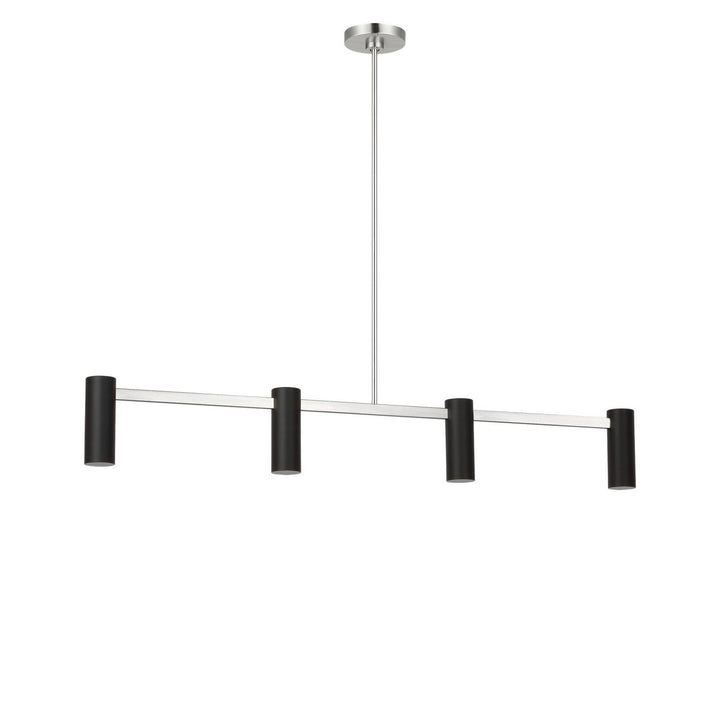 Zentro Four Light Linear Chandelier in Brushed Nickel Generation Lighting Canada