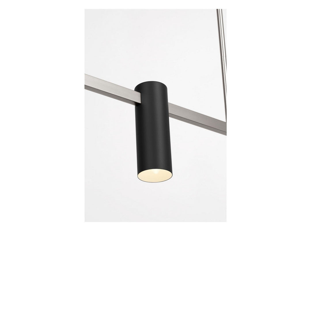 Zentro Four Light Linear Chandelier in Brushed Nickel Generation Lighting Canada