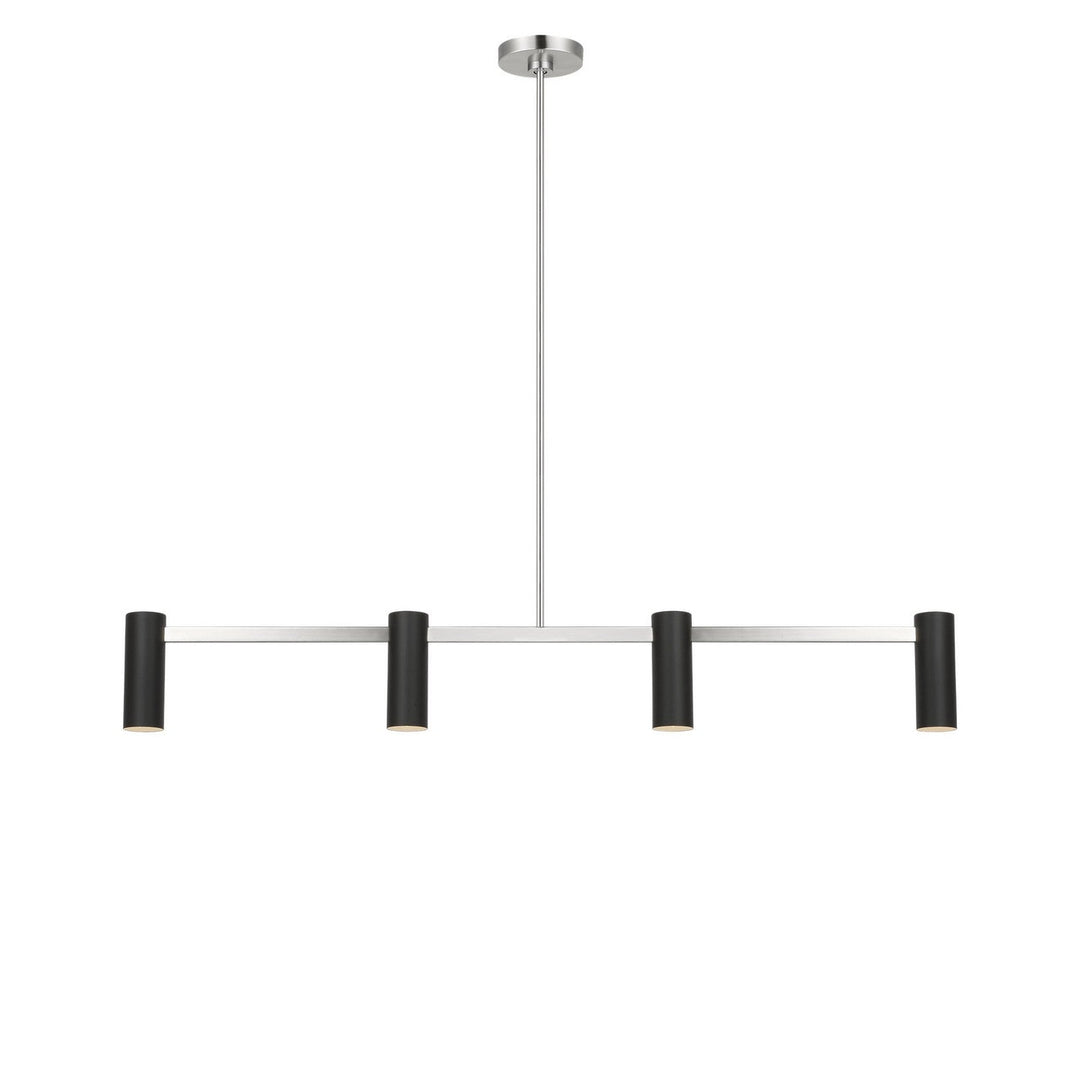Zentro Four Light Linear Chandelier in Brushed Nickel Generation Lighting Canada