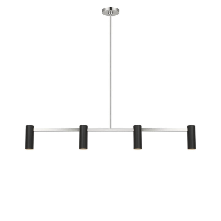 Zentro Four Light Linear Chandelier in Brushed Nickel Generation Lighting Canada