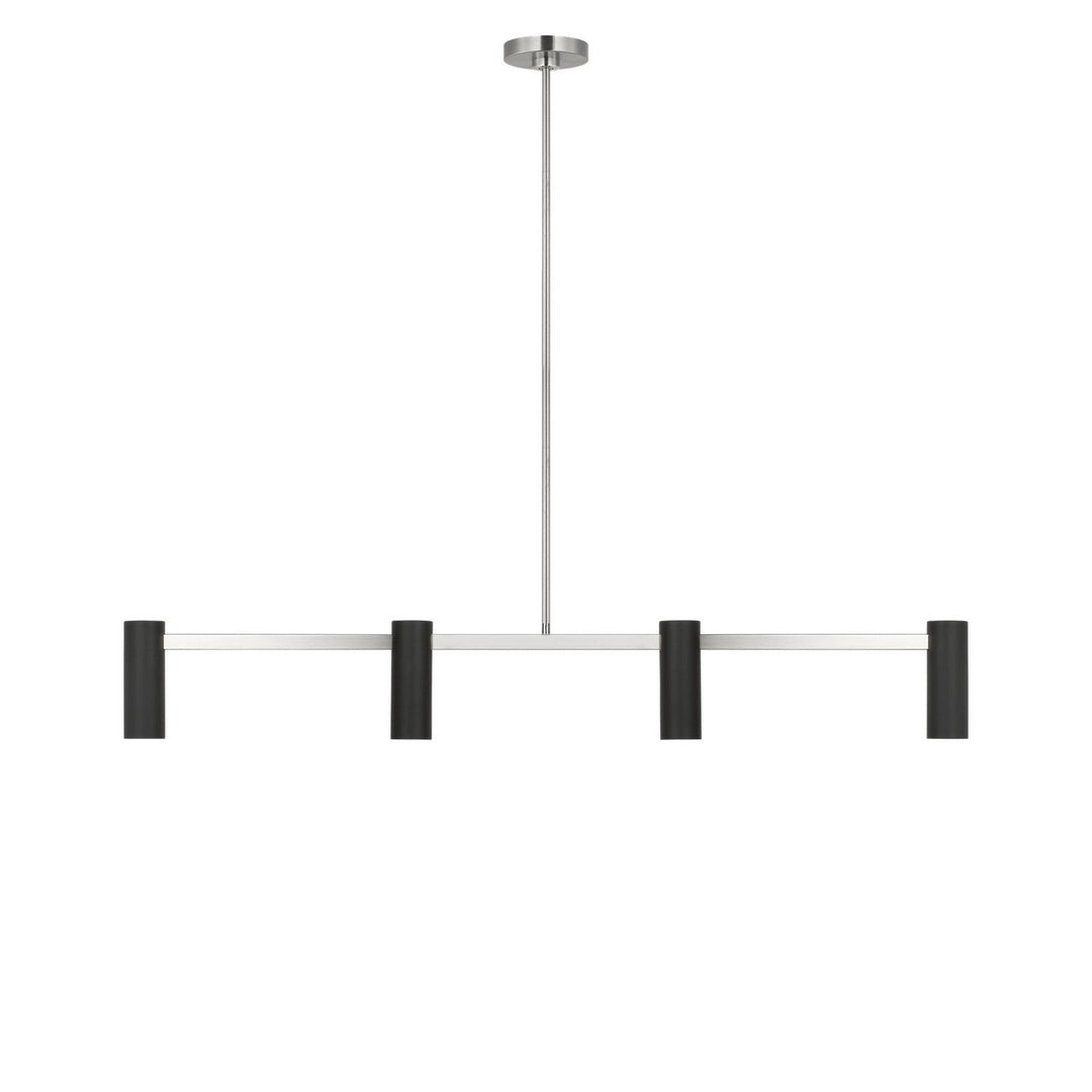 Zentro Four Light Linear Chandelier in Brushed Nickel Generation Lighting Canada