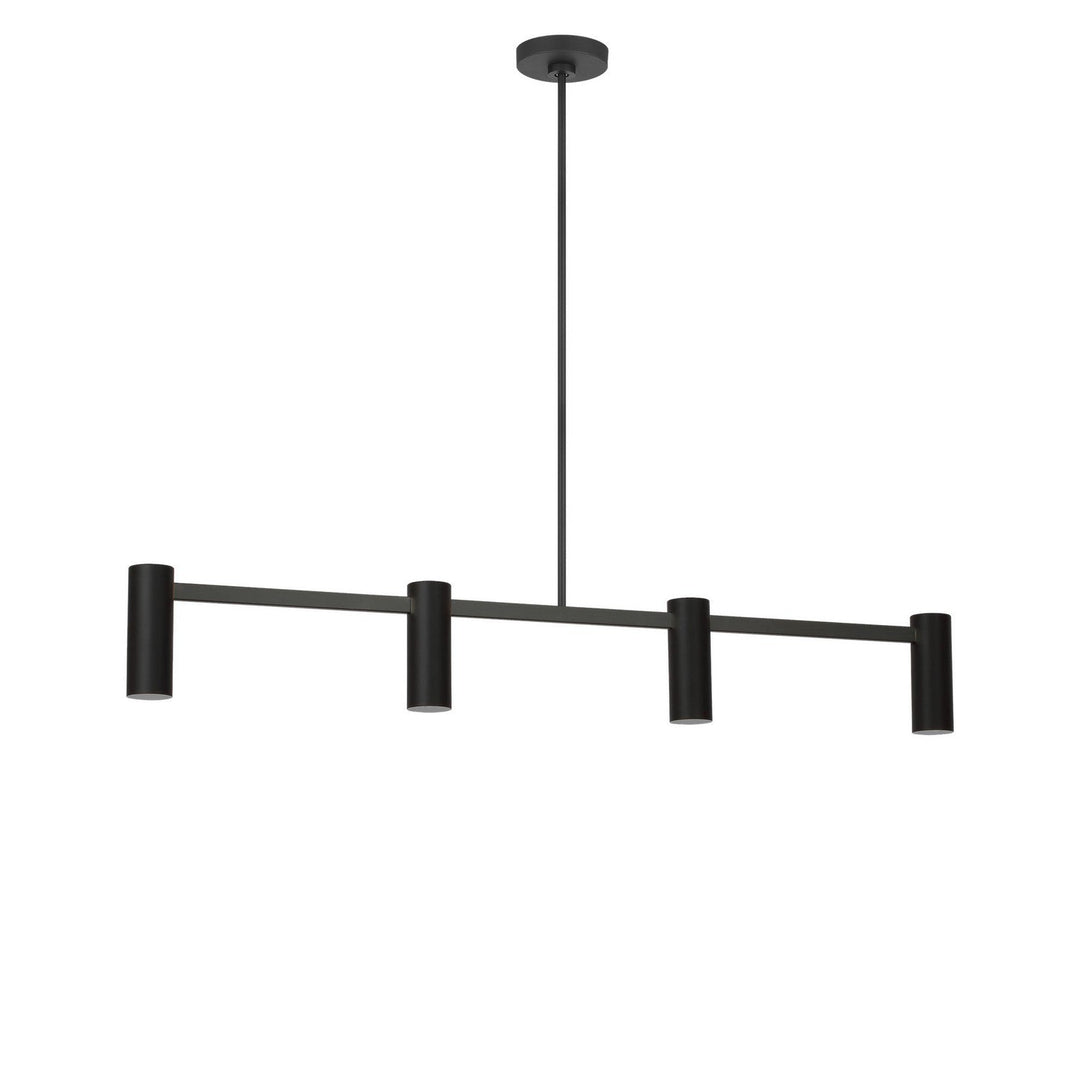 Zentro Four Light Linear Chandelier in Midnight Black Generation Lighting Canada