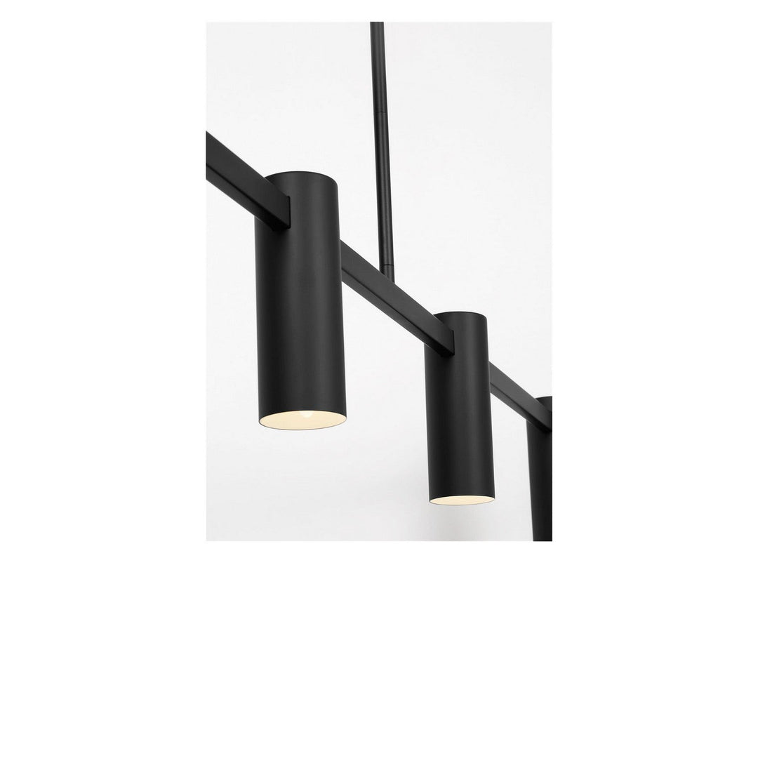 Zentro Four Light Linear Chandelier in Midnight Black Generation Lighting Canada