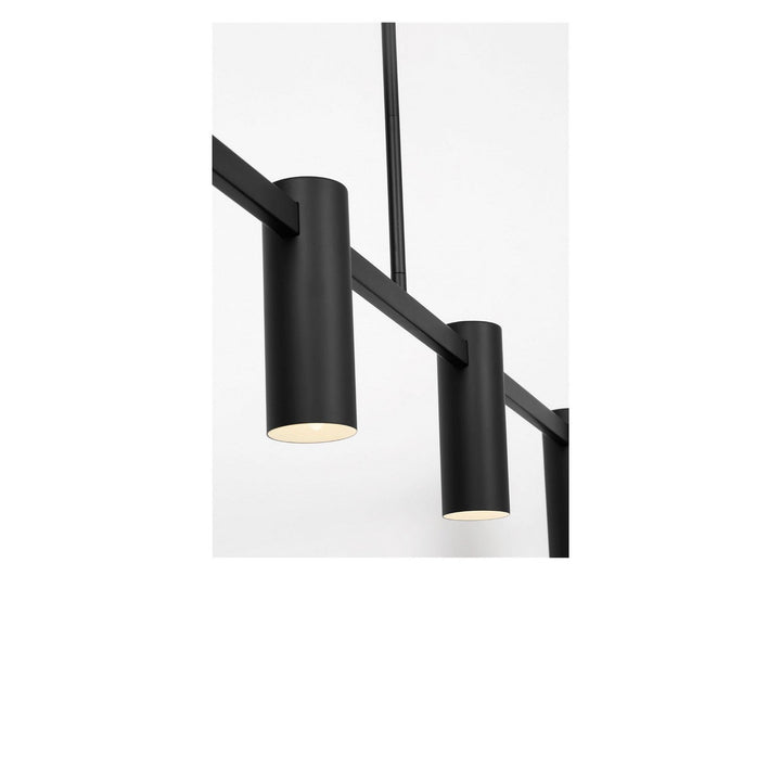 Zentro Four Light Linear Chandelier in Midnight Black Generation Lighting Canada