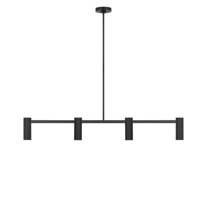 Zentro Four Light Linear Chandelier in Midnight Black Generation Lighting Canada