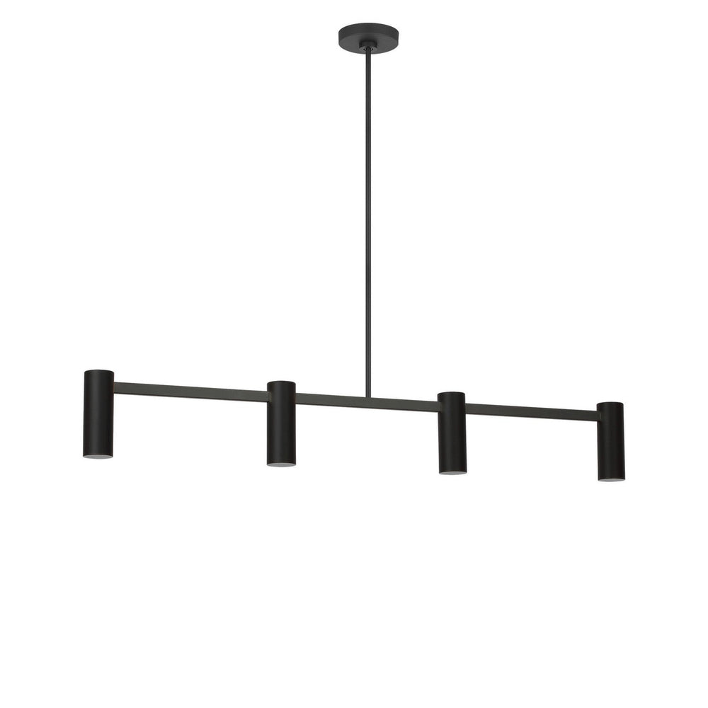 Zentro Four Light Linear Chandelier in Midnight Black Generation Lighting Canada