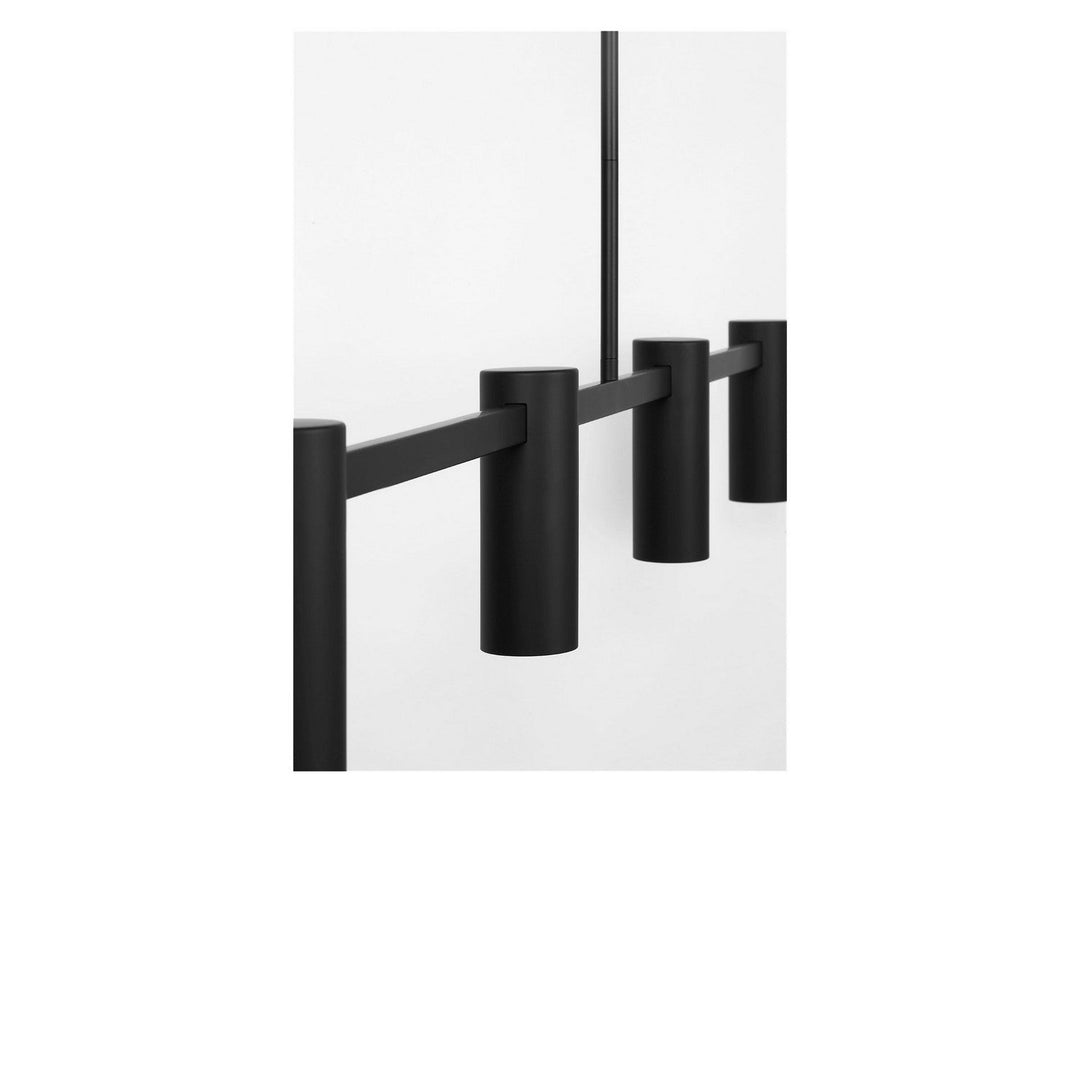 Zentro Four Light Linear Chandelier in Midnight Black Generation Lighting Canada