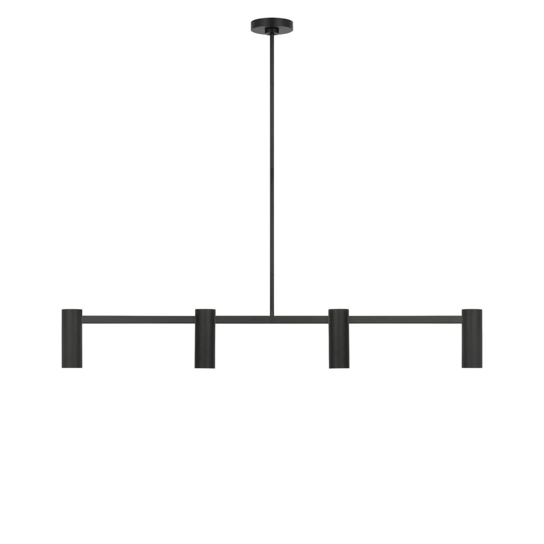 Zentro Four Light Linear Chandelier in Midnight Black Generation Lighting Canada
