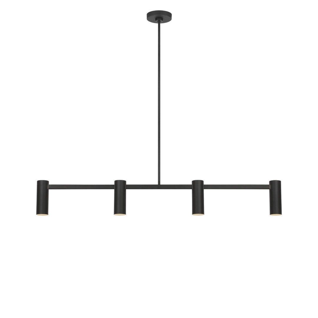 Zentro Four Light Linear Chandelier in Midnight Black Generation Lighting Canada