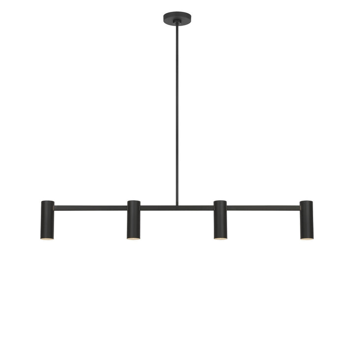 Zentro Four Light Linear Chandelier in Midnight Black Generation Lighting Canada